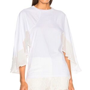 CHLOE Jersey Blouse with Crepon Sleeves Size Small